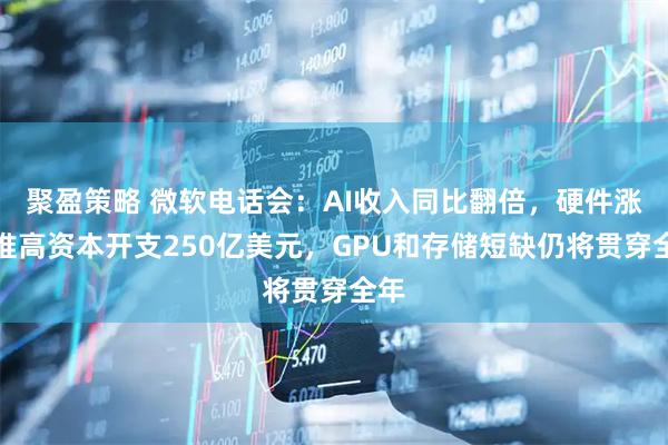 聚盈策略 微软电话会：AI收入同比翻倍，硬件涨价推高资本开支250亿美元，GPU和存储短缺仍将贯穿全年
